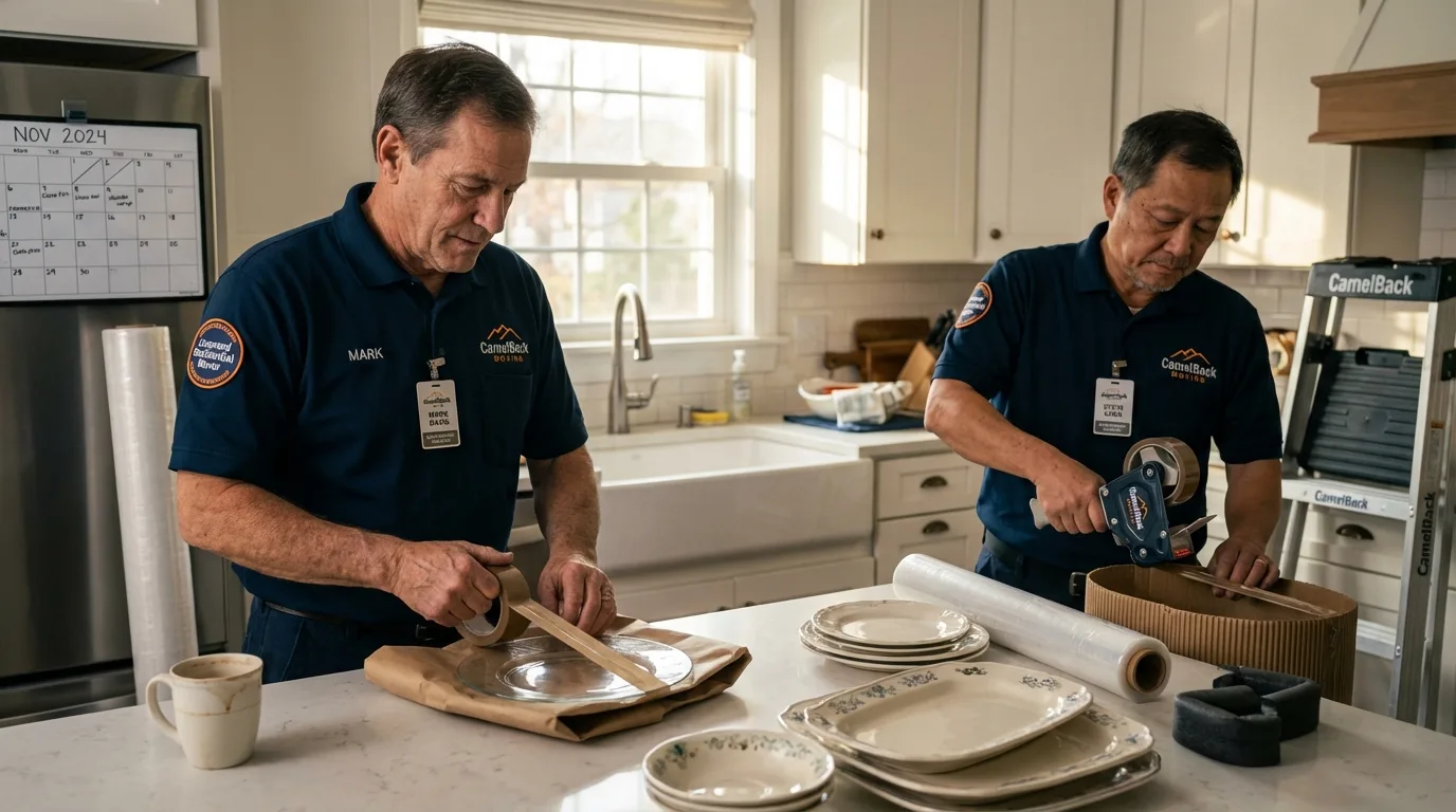 Professional crew packing kitchen dishware in Cleveland, AL